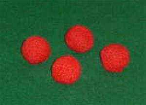 (image for) Crocheted Sponge Chop Cup Balls - 1 Inch Set of 4